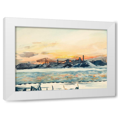 Industrial Coastal Scene White Modern Wood Framed Art Print by Nawrocke, Bruce