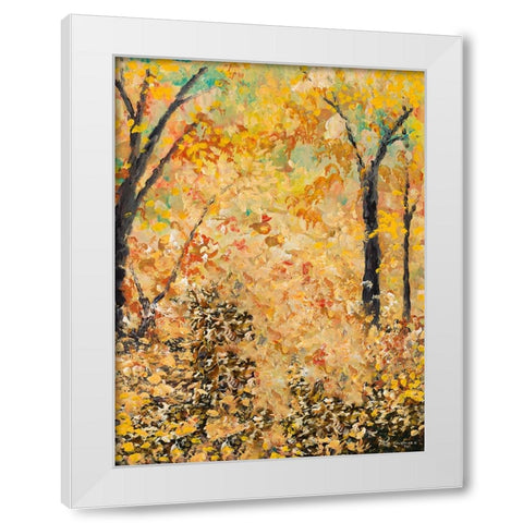 Falling Autumn Leaves White Modern Wood Framed Art Print by Nawrocke, Bruce