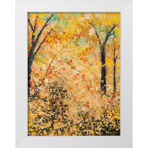 Falling Autumn Leaves White Modern Wood Framed Art Print by Nawrocke, Bruce