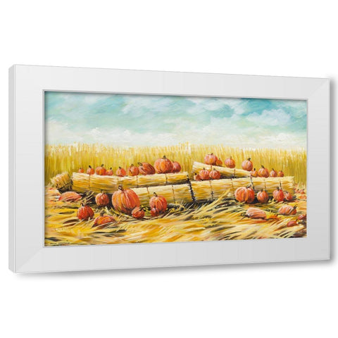 Pumpkin Patch White Modern Wood Framed Art Print by Nawrocke, Bruce