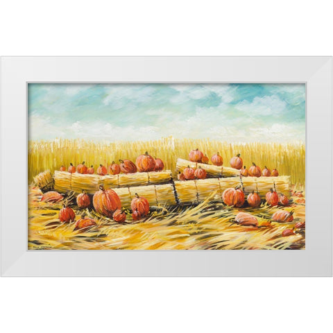 Pumpkin Patch White Modern Wood Framed Art Print by Nawrocke, Bruce