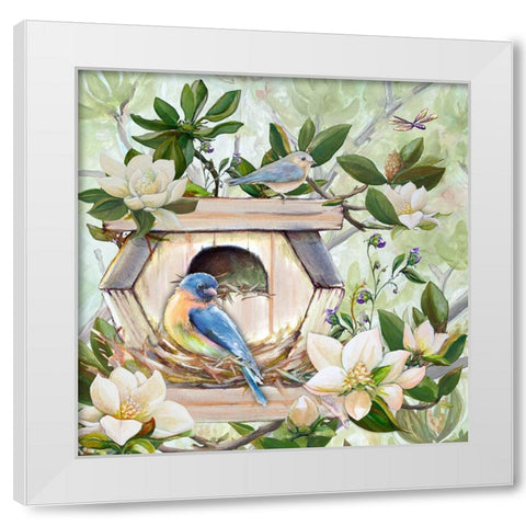 Birdhouse I White Modern Wood Framed Art Print by Diannart