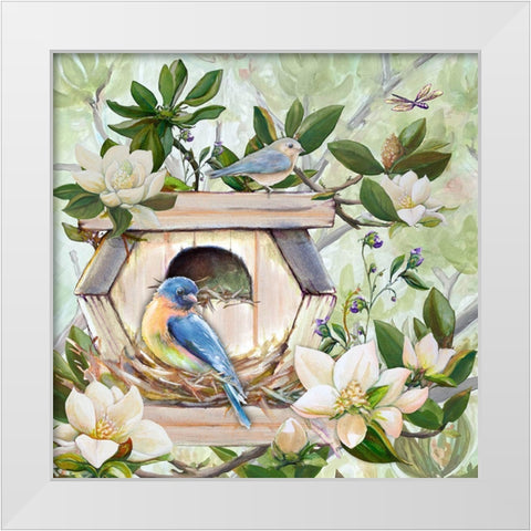 Birdhouse I White Modern Wood Framed Art Print by Diannart