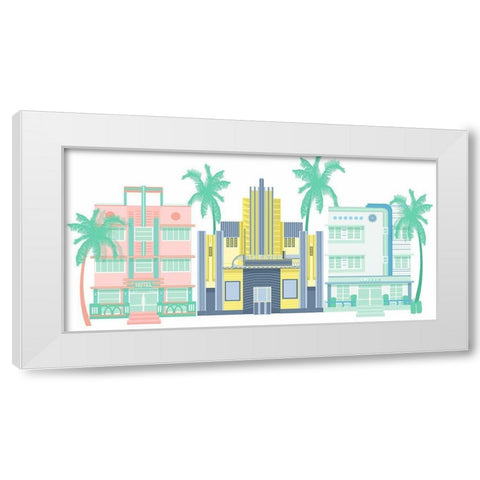 Art Deco Row White Modern Wood Framed Art Print by Bucheli, Jen