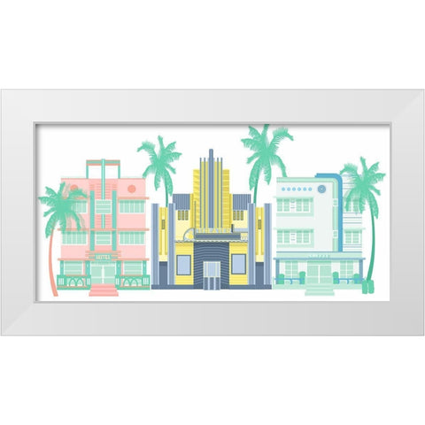 Art Deco Row White Modern Wood Framed Art Print by Bucheli, Jen