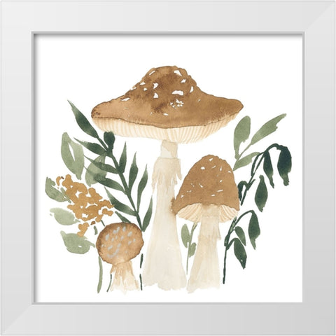 Mushroom Garden I White Modern Wood Framed Art Print by Price, Lucille