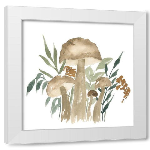 Mushroom Garden II White Modern Wood Framed Art Print by Price, Lucille