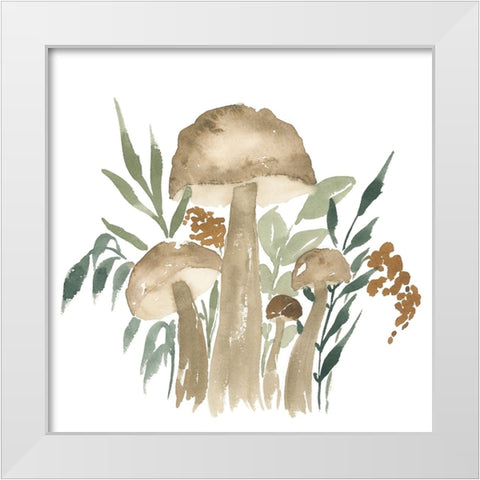 Mushroom Garden II White Modern Wood Framed Art Print by Price, Lucille
