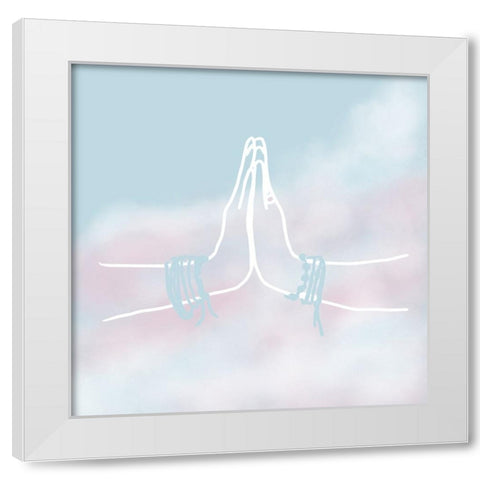 Namaste White Modern Wood Framed Art Print by Wilson, Kali