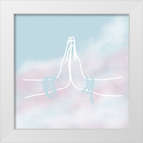 Namaste White Modern Wood Framed Art Print by Wilson, Kali