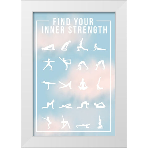 Inner Strength White Modern Wood Framed Art Print by Wilson, Kali
