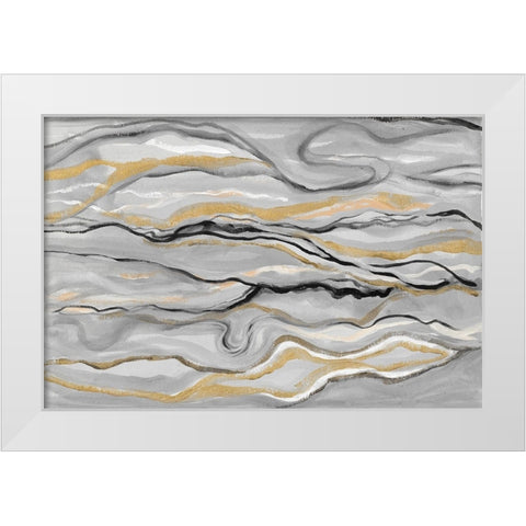 Melted Abstract White Modern Wood Framed Art Print by Gaynor, Janice