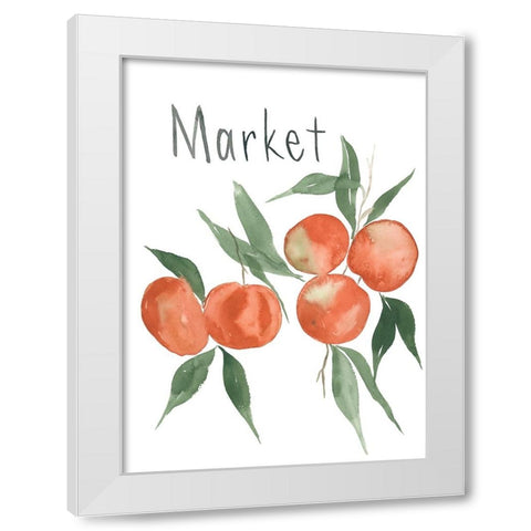 Market Oranges White Modern Wood Framed Art Print by Price, Lucille
