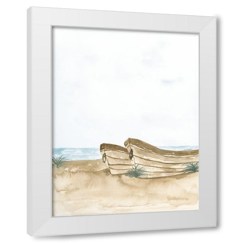 Beached Wooden Row Boat II White Modern Wood Framed Art Print by Price, Lucille