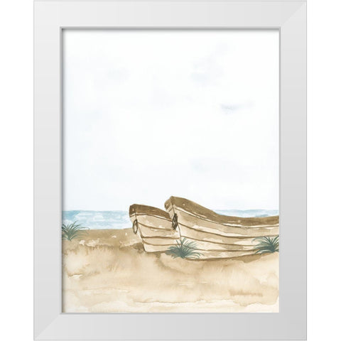 Beached Wooden Row Boat II White Modern Wood Framed Art Print by Price, Lucille
