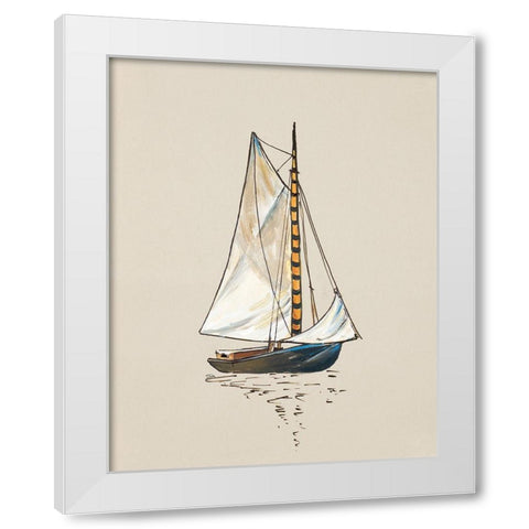 The Little Sail II White Modern Wood Framed Art Print by Pinto, Patricia