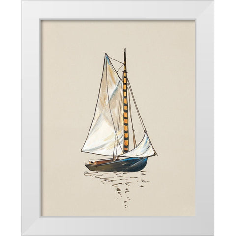 The Little Sail II White Modern Wood Framed Art Print by Pinto, Patricia
