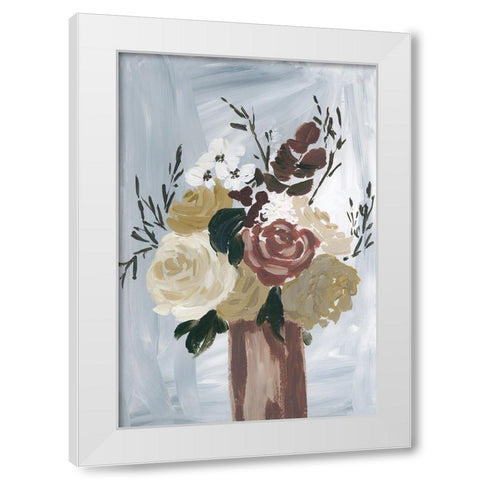 Autumn Bouquet White Modern Wood Framed Art Print by Price, Lucille