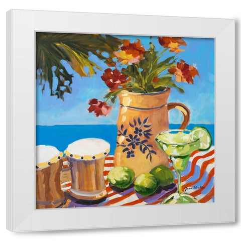 Tropical Leisure Time White Modern Wood Framed Art Print by Slivka, Jane