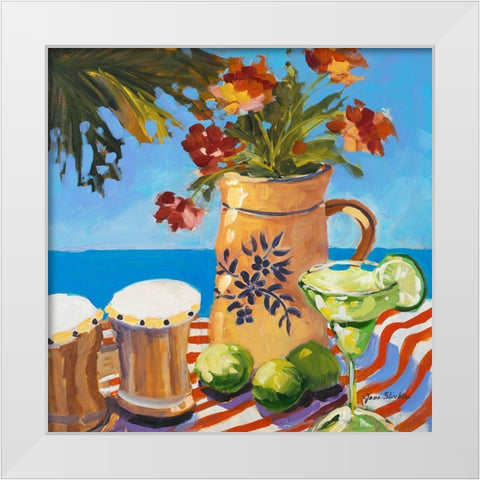 Tropical Leisure Time White Modern Wood Framed Art Print by Slivka, Jane