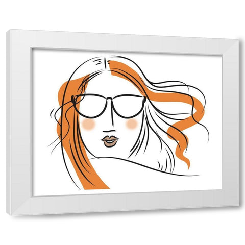 Relaxed Lady White Modern Wood Framed Art Print by Mosher, Deidre