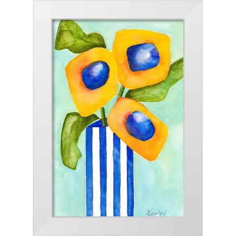 Yellow Arrangement White Modern Wood Framed Art Print by Krinlox