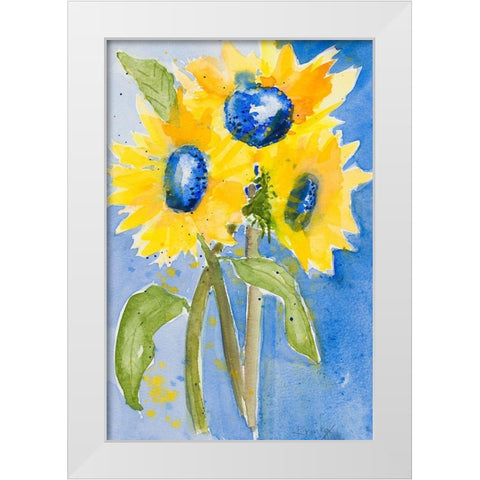 Sunflowers White Modern Wood Framed Art Print by Krinlox