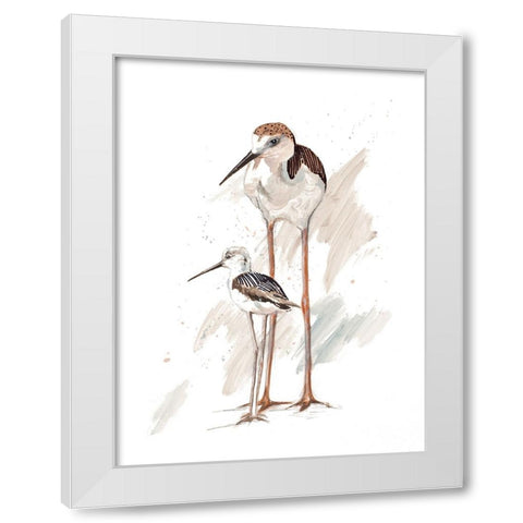 Stilt Birds I White Modern Wood Framed Art Print by Pinto, Patricia