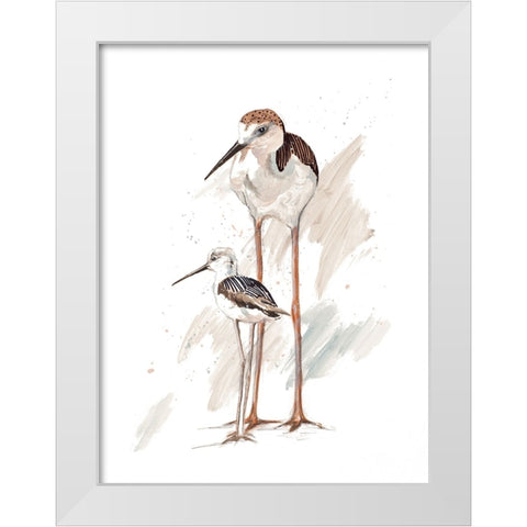 Stilt Birds I White Modern Wood Framed Art Print by Pinto, Patricia