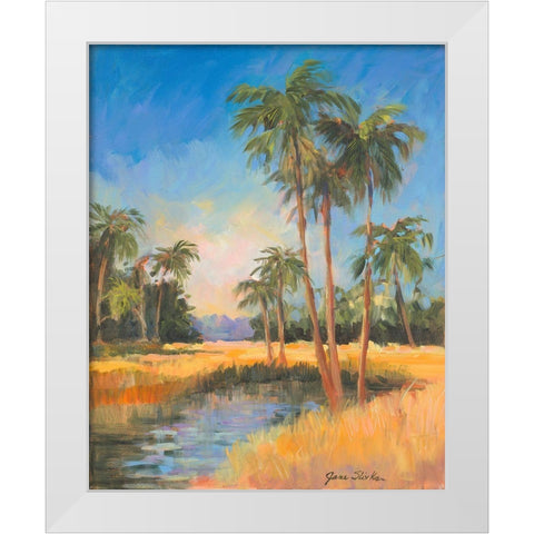 Tropical Palms White Modern Wood Framed Art Print by Slivka, Jane