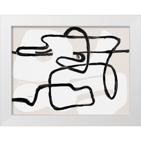Neutral Twists And Turns II White Modern Wood Framed Art Print by Loreth, Lanie
