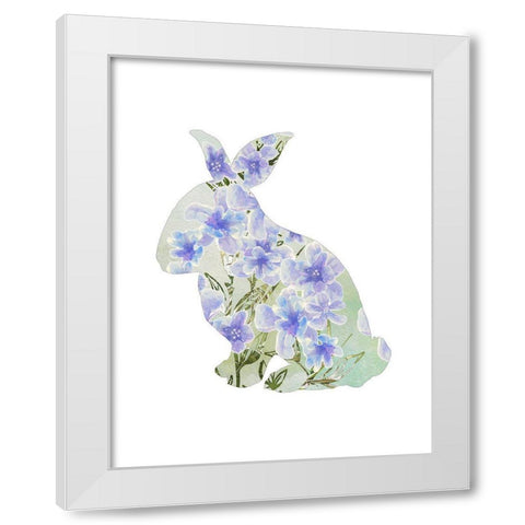 Sweet Spring Bunny Silhouette I White Modern Wood Framed Art Print by Diannart