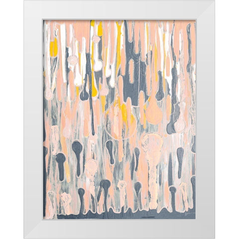 Melting Droplets White Modern Wood Framed Art Print by Grace, Ajoya