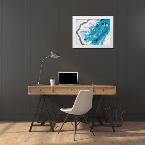 My Island Of Blue White Modern Wood Framed Art Print by Grace, Ajoya