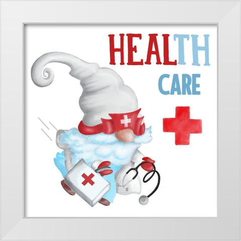 Gnome Health I White Modern Wood Framed Art Print by Metz, Andi