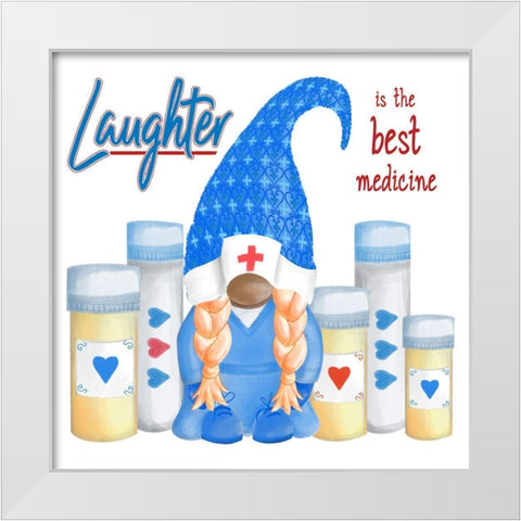 Gnome Health IV White Modern Wood Framed Art Print by Metz, Andi