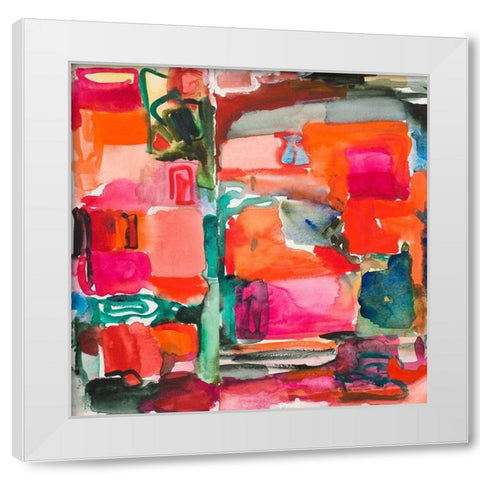 Joyful Abstract White Modern Wood Framed Art Print by Loreth, Lanie