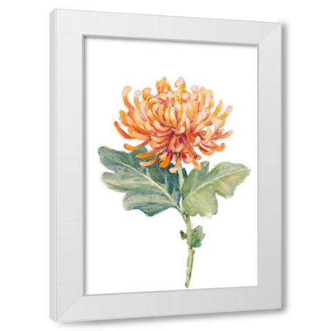 Orange Spider Mum White Modern Wood Framed Art Print by Loreth, Lanie