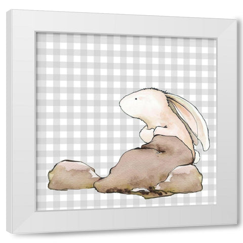 Hoppi Easter IV White Modern Wood Framed Art Print by Diannart