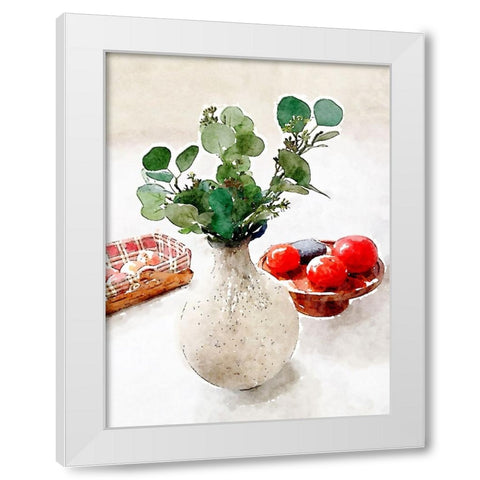 Kitchen Eucalyptus White Modern Wood Framed Art Print by Myers, Amelia