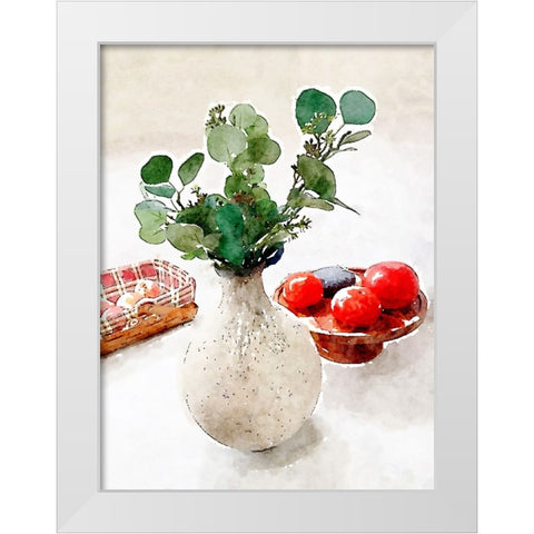 Kitchen Eucalyptus White Modern Wood Framed Art Print by Myers, Amelia