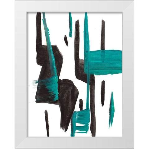 A Vision In Teal White Modern Wood Framed Art Print by Beauchamp, Andy