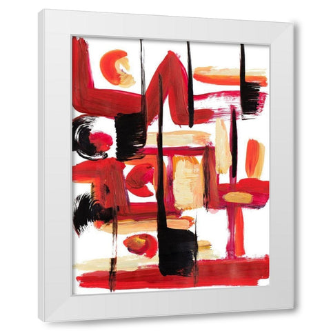 A Vision In Red Abstract White Modern Wood Framed Art Print by Beauchamp, Andy
