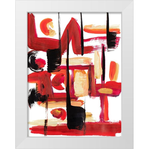 A Vision In Red Abstract White Modern Wood Framed Art Print by Beauchamp, Andy