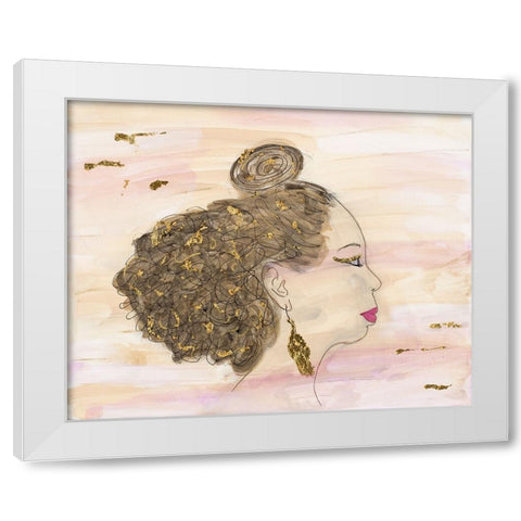 Shimmering Sis White Modern Wood Framed Art Print by Grace, Ajoya