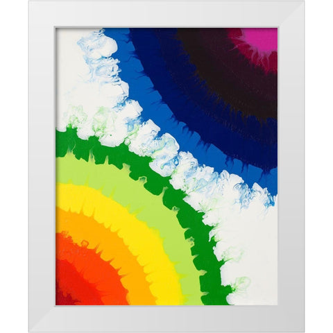 Rainbow Flip White Modern Wood Framed Art Print by Grace, Ajoya
