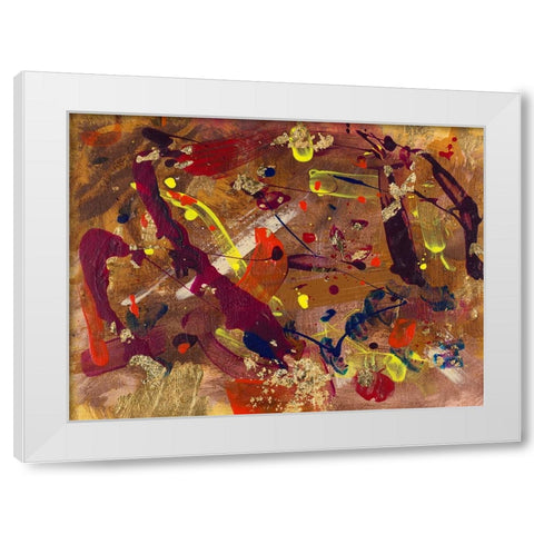 Vivid Samurai White Modern Wood Framed Art Print by Grace, Ajoya