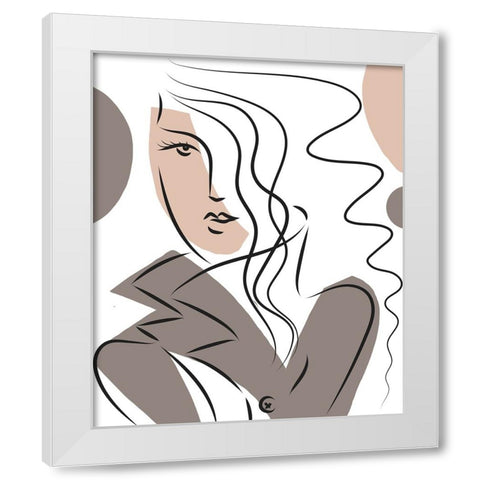Woman With Long Hair White Modern Wood Framed Art Print by Mosher, Deidre