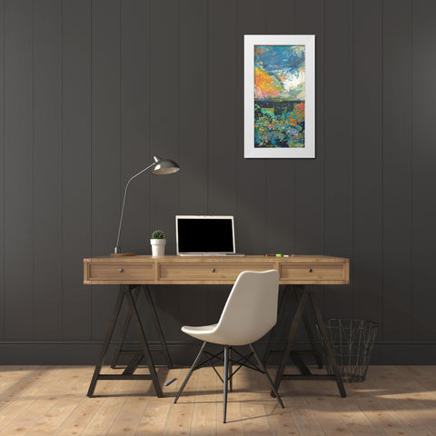 Sunset Panel I White Modern Wood Framed Art Print by Athas, Vas