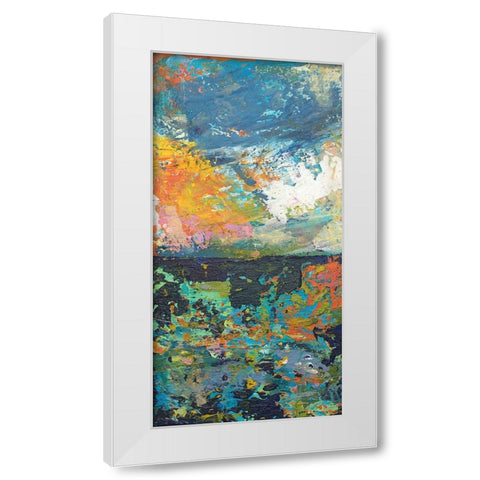 Sunset Panel I White Modern Wood Framed Art Print by Athas, Vas